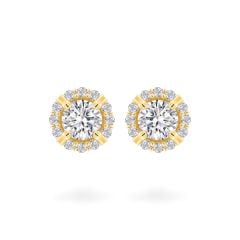 Hoa tai vàng vàng 18K gắn đá CZ DOJI AFEM200538D1CZ1