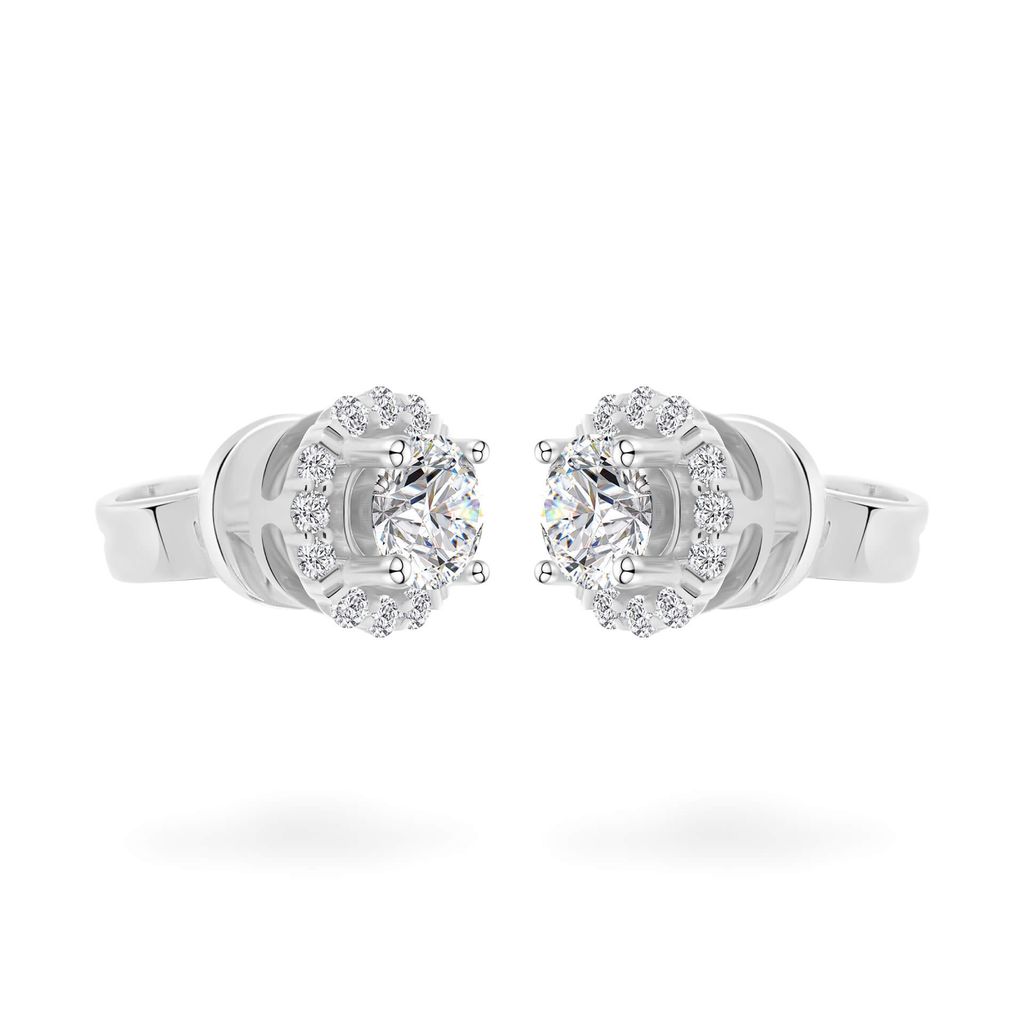 Hoa tai vàng trắng 18K gắn đá CZ DOJI AFEM200538D2CZ1 