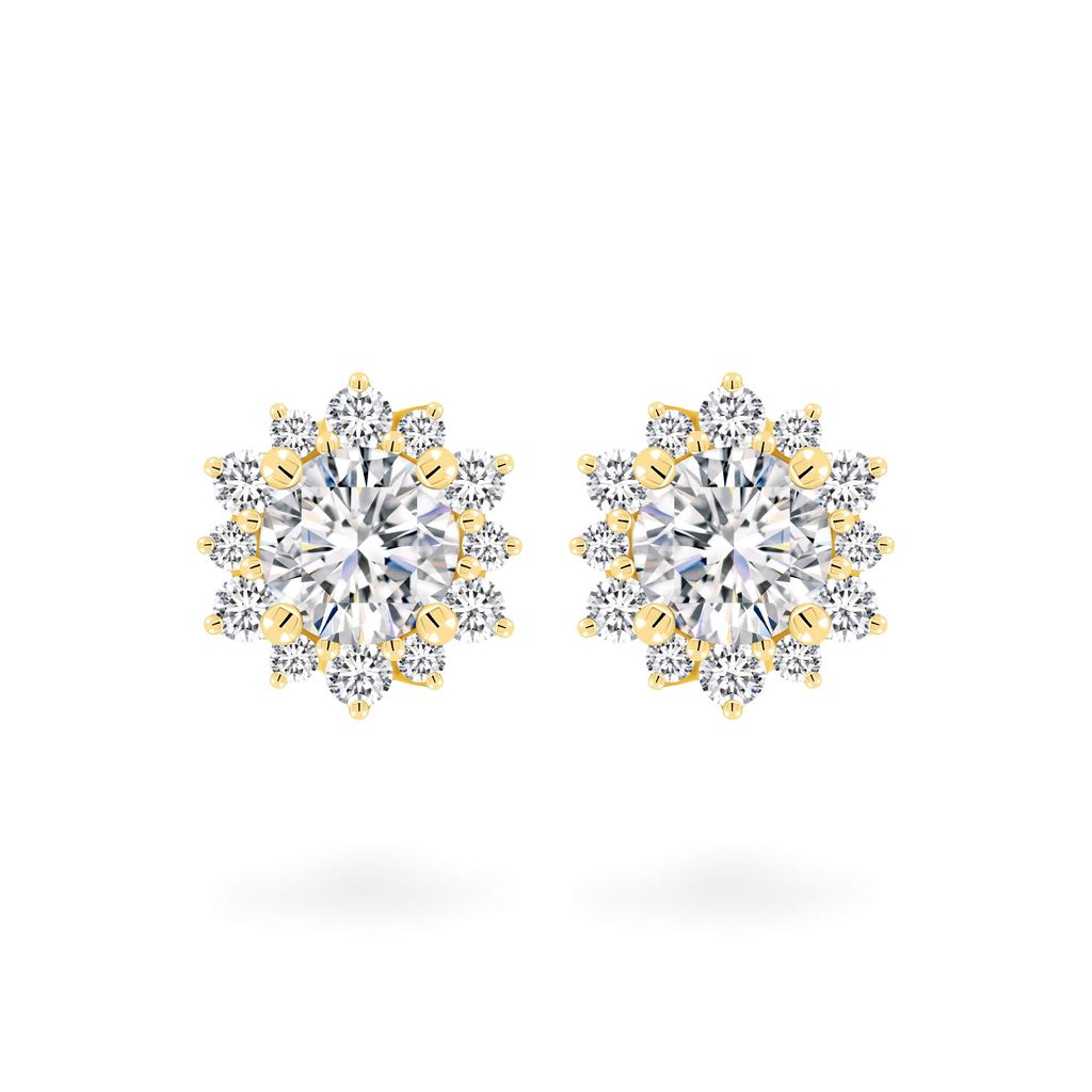 Hoa tai vàng vàng 18K gắn đá CZ DOJI AFEM200539D1CZ1 