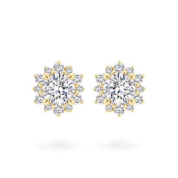 Hoa tai vàng vàng 18K gắn đá CZ DOJI AFEM200539D1CZ1