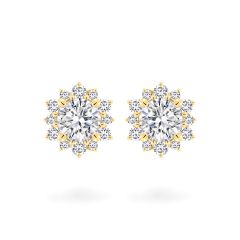 Hoa tai vàng vàng 18K gắn đá CZ DOJI AFEM200539D1CZ1