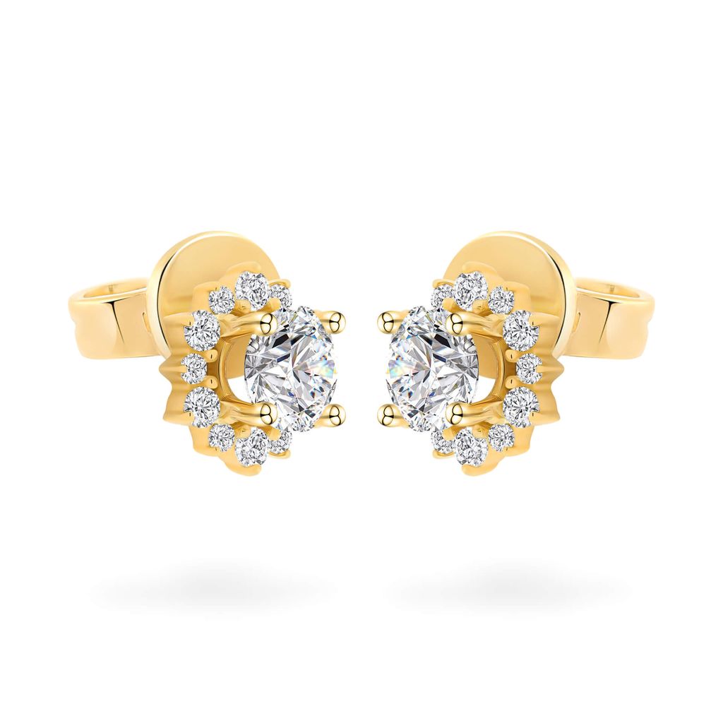 Hoa tai vàng vàng 18K gắn đá CZ DOJI AFEM200539D1CZ1 