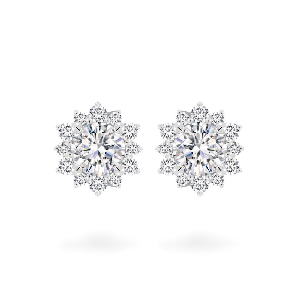 Hoa tai vàng trắng 18K gắn đá CZ DOJI AFEM200539D2CZ1 