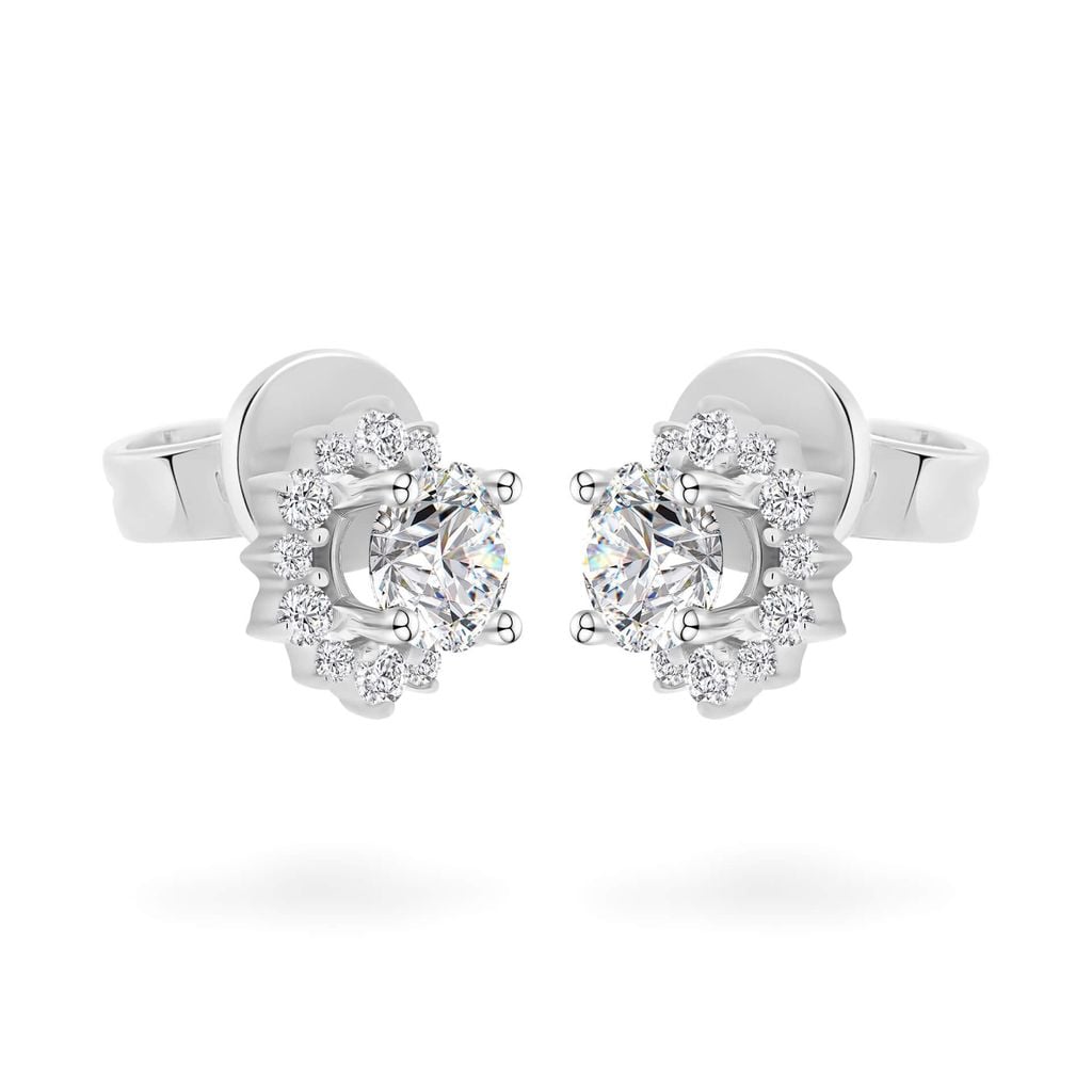 Hoa tai vàng trắng 18K gắn đá CZ DOJI AFEM200539D2CZ1 