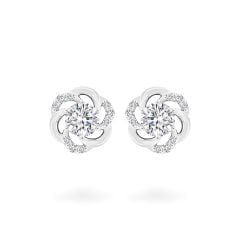 Hoa tai vàng trắng 18K gắn đá CZ DOJI AFEM200558D2CZ1