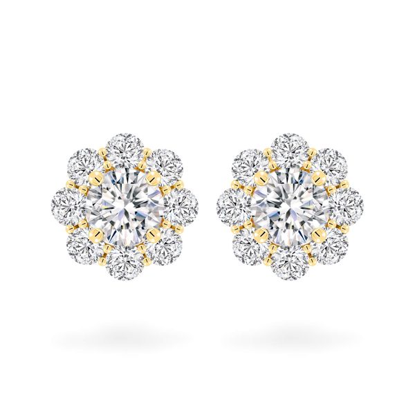 Hoa tai vàng vàng 18K gắn đá CZ DOJI AFEM300027D1CZ1