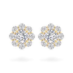 Hoa tai vàng vàng 18K gắn đá CZ DOJI AFEM300027D1CZ1