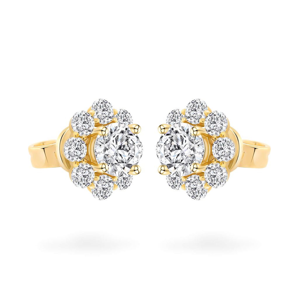 Hoa tai vàng vàng 18K gắn đá CZ DOJI AFEM300027D1CZ1 