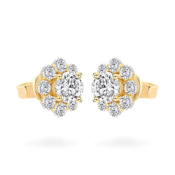 Hoa tai vàng vàng 18K gắn đá CZ DOJI AFEM300027D1CZ1