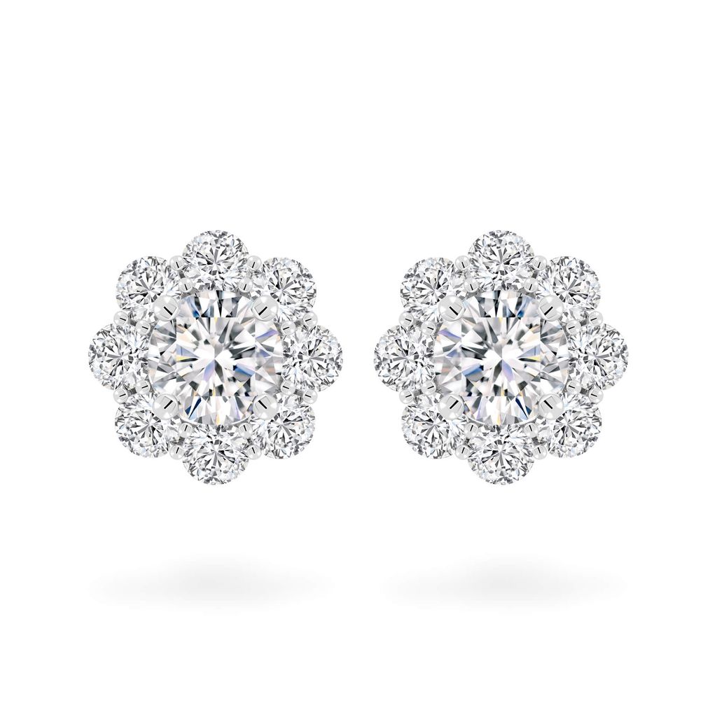 Hoa tai vàng trắng 18K gắn đá CZ DOJI AFEM300027D2CZ1 