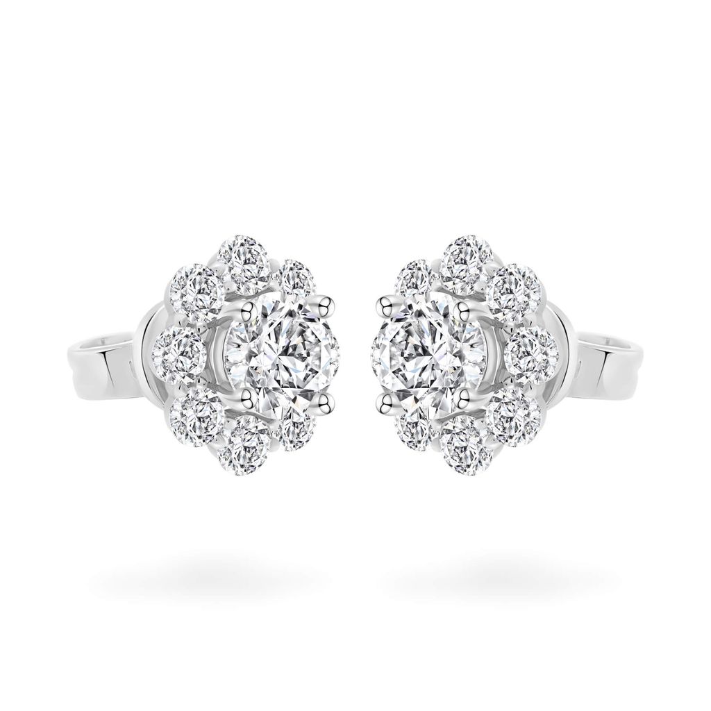 Hoa tai vàng trắng 18K gắn đá CZ DOJI AFEM300027D2CZ1 