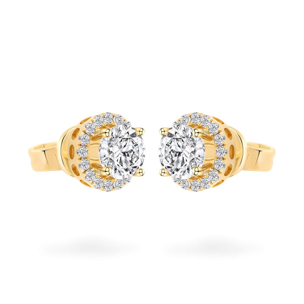 Hoa tai vàng vàng 18K gắn đá CZ DOJI AFEM300109D1CZ1 