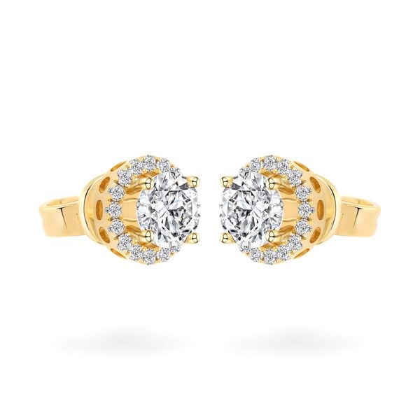 Hoa tai vàng vàng 18K gắn đá CZ DOJI AFEM300109D1CZ1