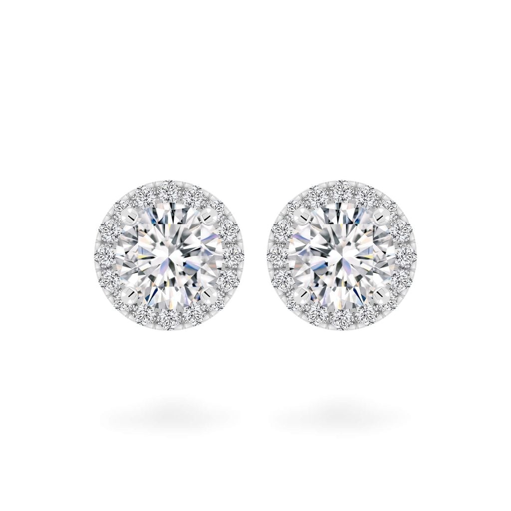 Hoa tai vàng trắng 18K gắn đá CZ DOJI AFEM300109D2CZ1 