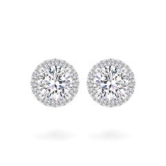 Hoa tai vàng trắng 18K gắn đá CZ DOJI AFEM300109D2CZ1