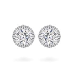 Hoa tai vàng trắng 18K gắn đá CZ DOJI AFEM300109D2CZ1