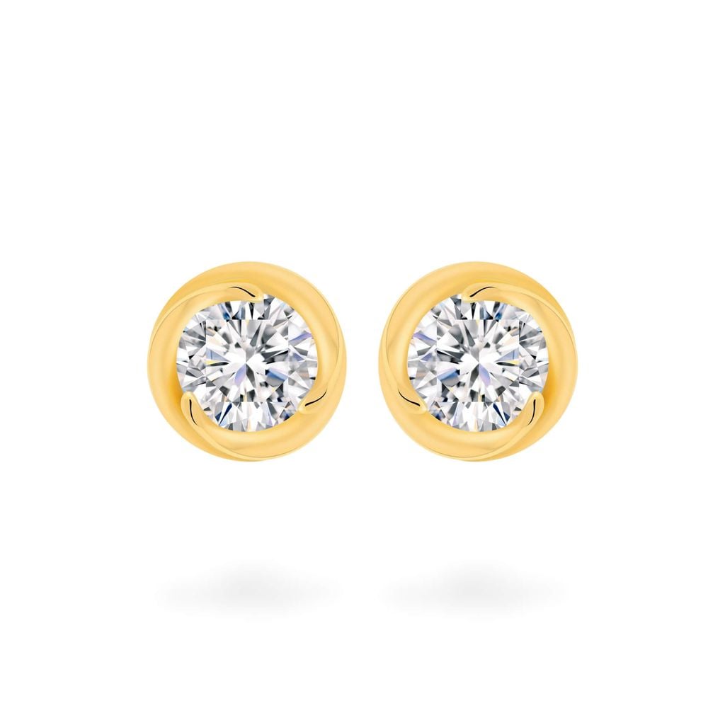 Hoa tai vàng vàng 18K gắn đá CZ DOJI AFEM300120D1CZ1 