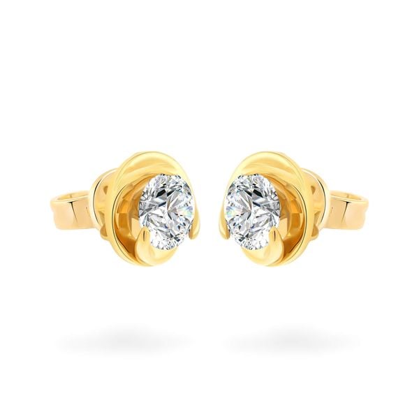 Hoa tai vàng vàng 18K gắn đá CZ DOJI AFEM300120D1CZ1