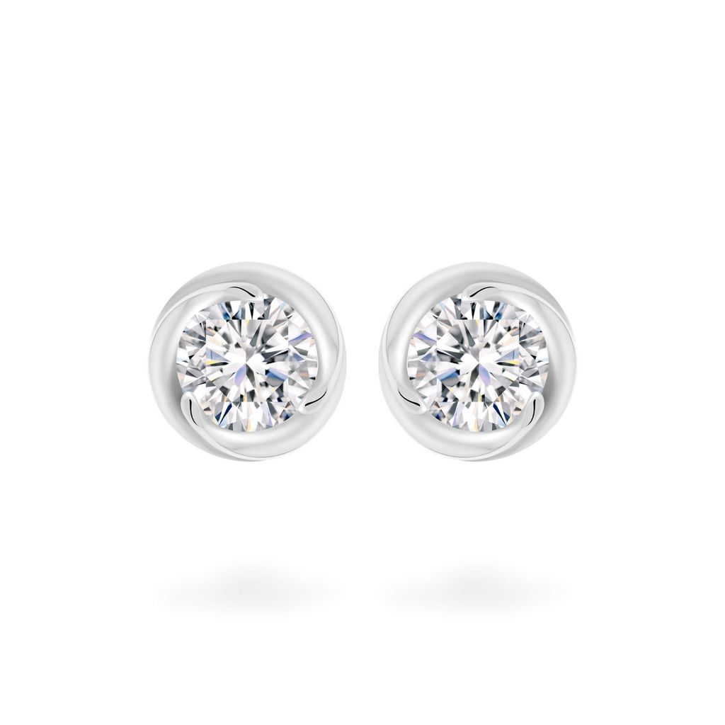 Hoa tai vàng trắng 18K gắn đá CZ DOJI AFEM300120D2CZ1 