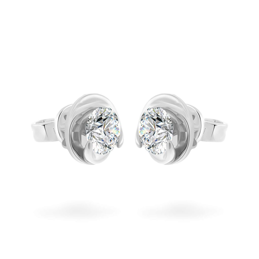 Hoa tai vàng trắng 18K gắn đá CZ DOJI AFEM300120D2CZ1 