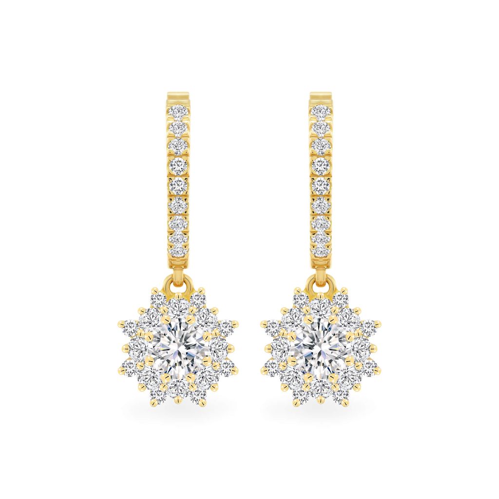 Hoa tai vàng vàng 18K gắn đá CZ DOJI AFEM300142D1CZ1 