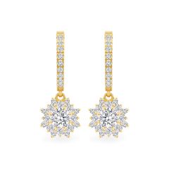 Hoa tai vàng vàng 18K gắn đá CZ DOJI AFEM300142D1CZ1