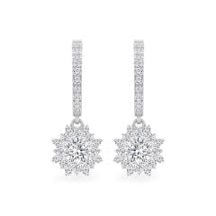 Hoa tai vàng trắng 18K gắn đá CZ DOJI AFEM300142D2CZ1