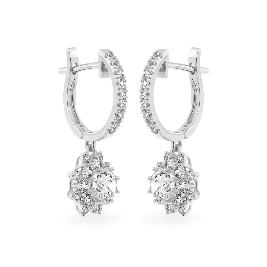 Hoa tai vàng trắng 18K gắn đá CZ DOJI AFEM300142D2CZ1 