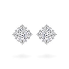 Hoa tai vàng trắng 18K gắn đá CZ DOJI AFEM300513D2CZ1