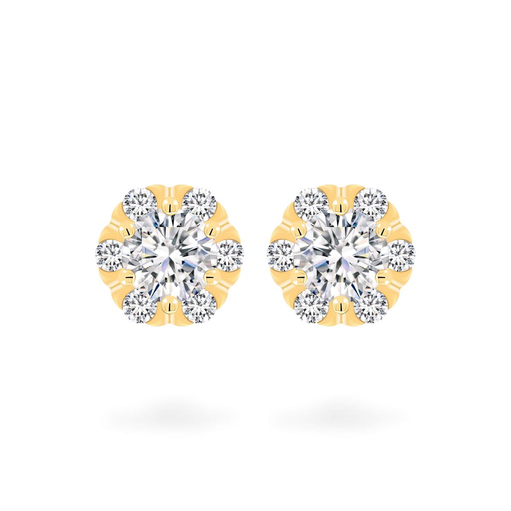 Hoa tai vàng vàng 18K gắn đá CZ DOJI AFEM300526D1CZ1 