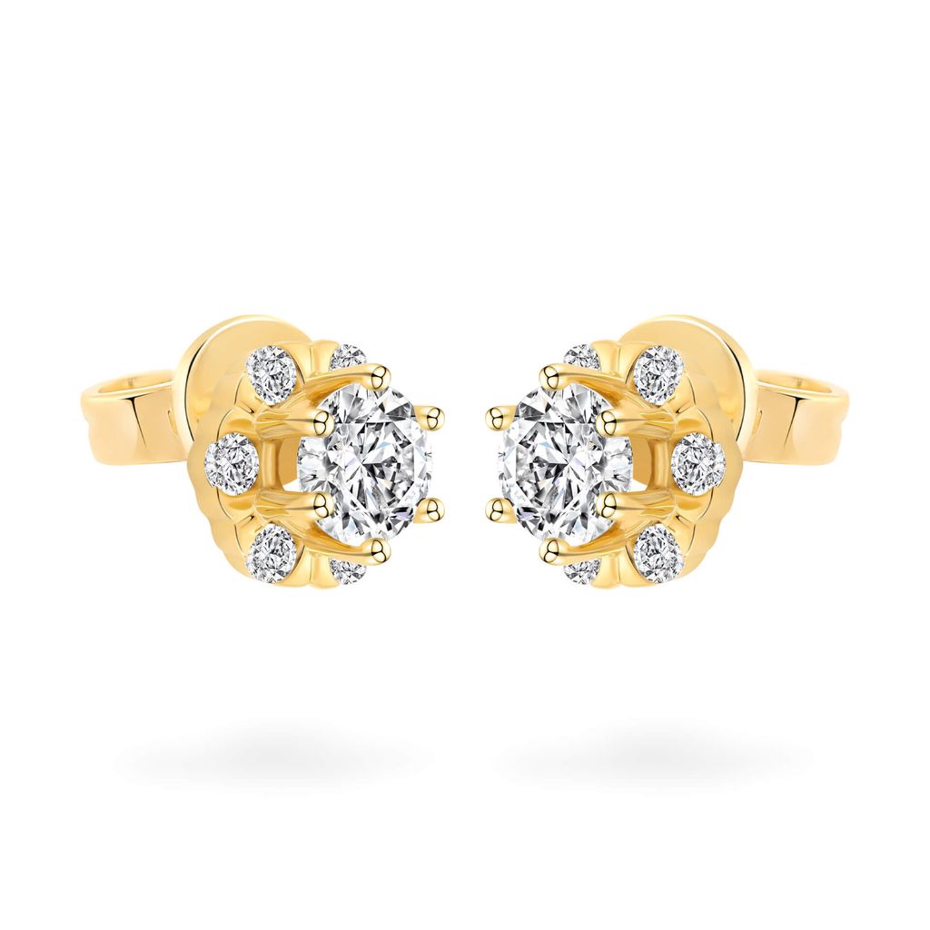 Hoa tai vàng vàng 18K gắn đá CZ DOJI AFEM300526D1CZ1 