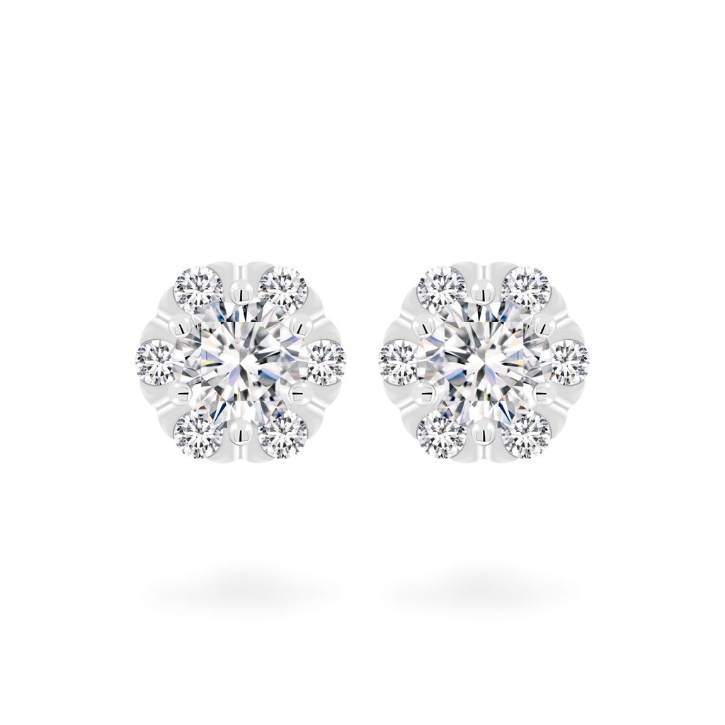 Hoa tai vàng trắng 18K gắn đá CZ DOJI AFEM300526D2CZ1 