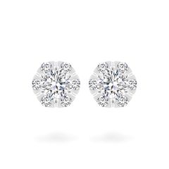 Hoa tai vàng trắng 18K gắn đá CZ DOJI AFEM300526D2CZ1