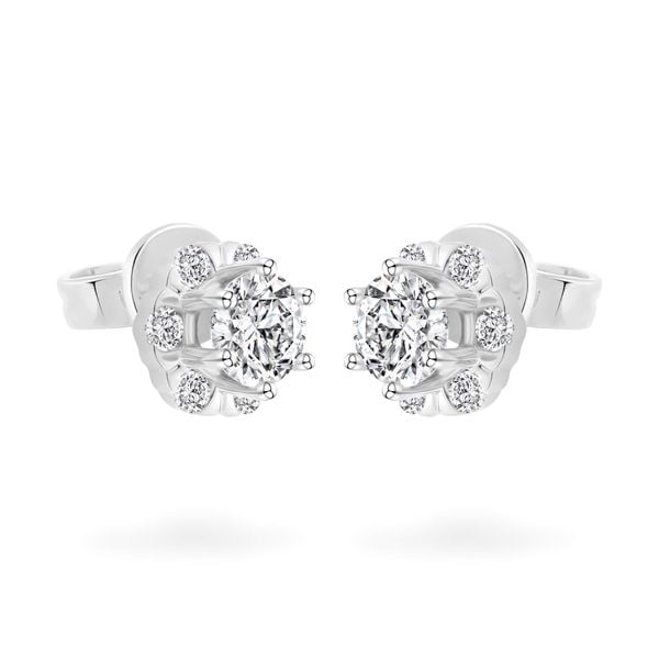 Hoa tai vàng trắng 18K gắn đá CZ DOJI AFEM300526D2CZ1