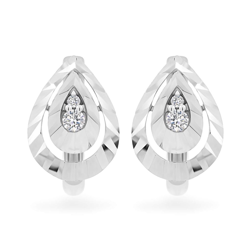 Hoa tai vàng trắng 18K gắn đá CZ DOJI AFEM910271D2CZ1 
