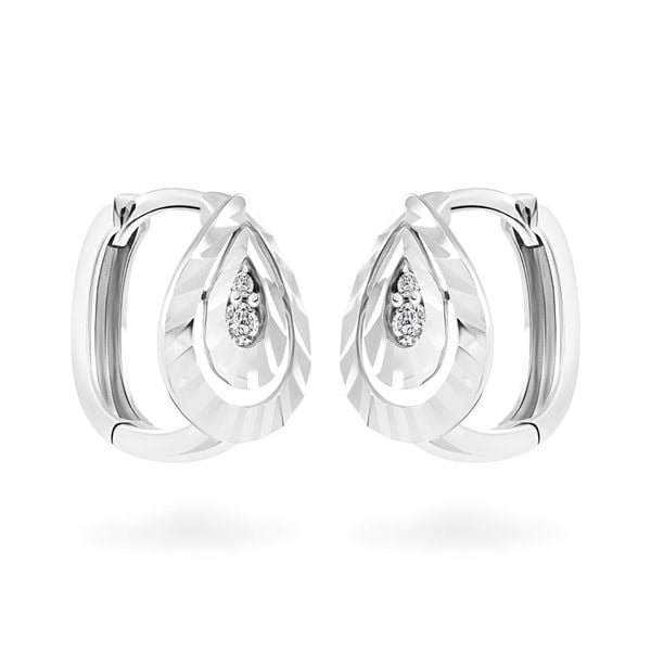 Hoa tai vàng trắng 18K gắn đá CZ DOJI AFEM910271D2CZ1