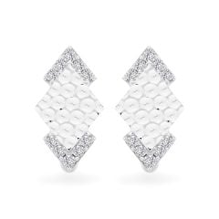 Hoa tai vàng trắng 18K gắn đá CZ DOJI AFEM910272D2CZ1