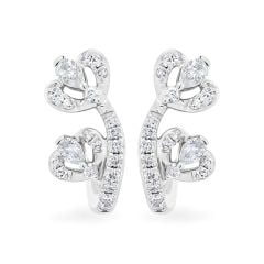 Hoa tai vàng trắng 14K gắn kim cương DOJI AFER000230F2DA1