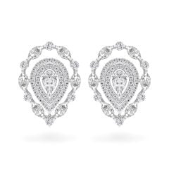 Hoa tai vàng trắng 18K gắn kim cương DOJI AFER000320D2DA1