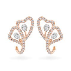 Hoa tai vàng hồng 18K gắn kim cương DOJI AFER000340D3DA1