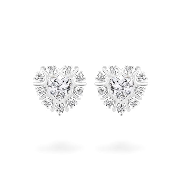 Hoa tai vàng trắng 14K gắn kim cương DOJI AFER000396F2DA1