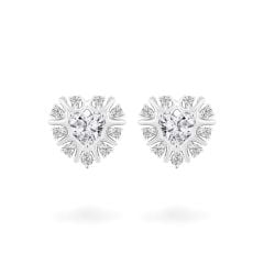 Hoa tai vàng trắng 14K gắn kim cương DOJI AFER000396F2DA1