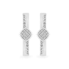 Hoa tai vàng trắng 14K gắn kim cương DOJI AFER400040F2DA1