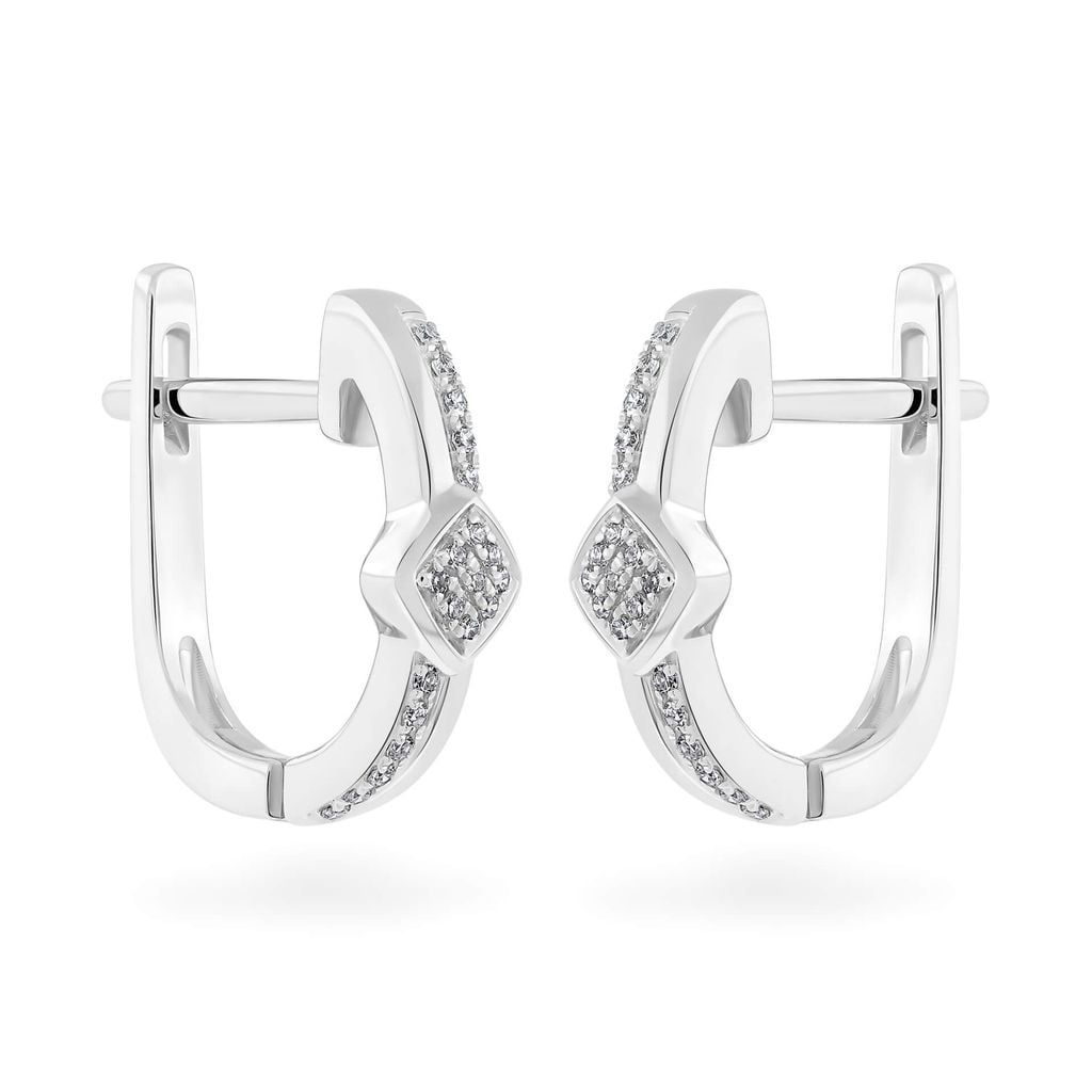 Hoa tai vàng trắng 14K gắn kim cương DOJI AFER400040F2DA1 