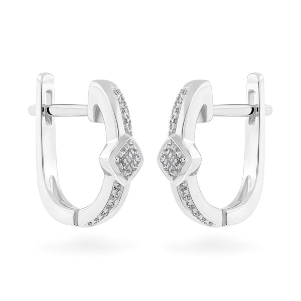 Hoa tai vàng trắng 14K gắn kim cương DOJI AFER400040F2DA1