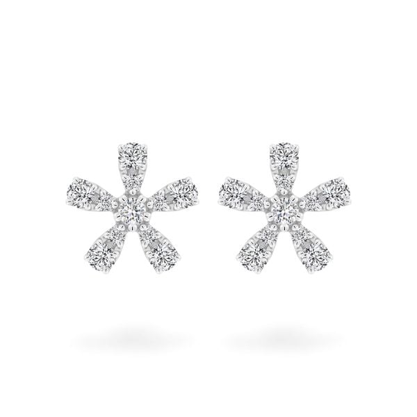 Hoa tai vàng trắng 14K gắn kim cương DOJI AFER400128F2DA1