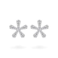 Hoa tai vàng trắng 14K gắn kim cương DOJI AFER400128F2DA1