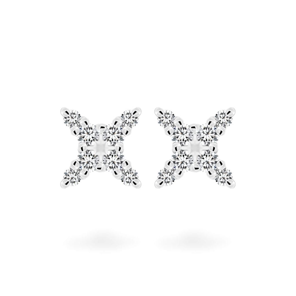 Hoa tai vàng trắng 14K gắn kim cương DOJI AFER400129F2DA1 