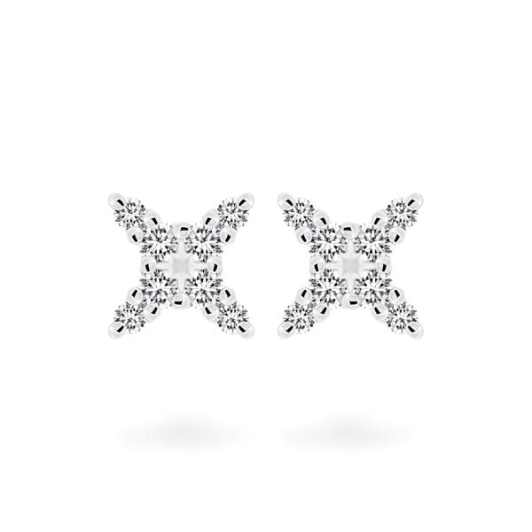 Hoa tai vàng trắng 14K gắn kim cương DOJI AFER400129F2DA1