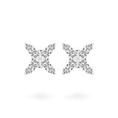 Hoa tai vàng trắng 14K gắn kim cương DOJI AFER400129F2DA1